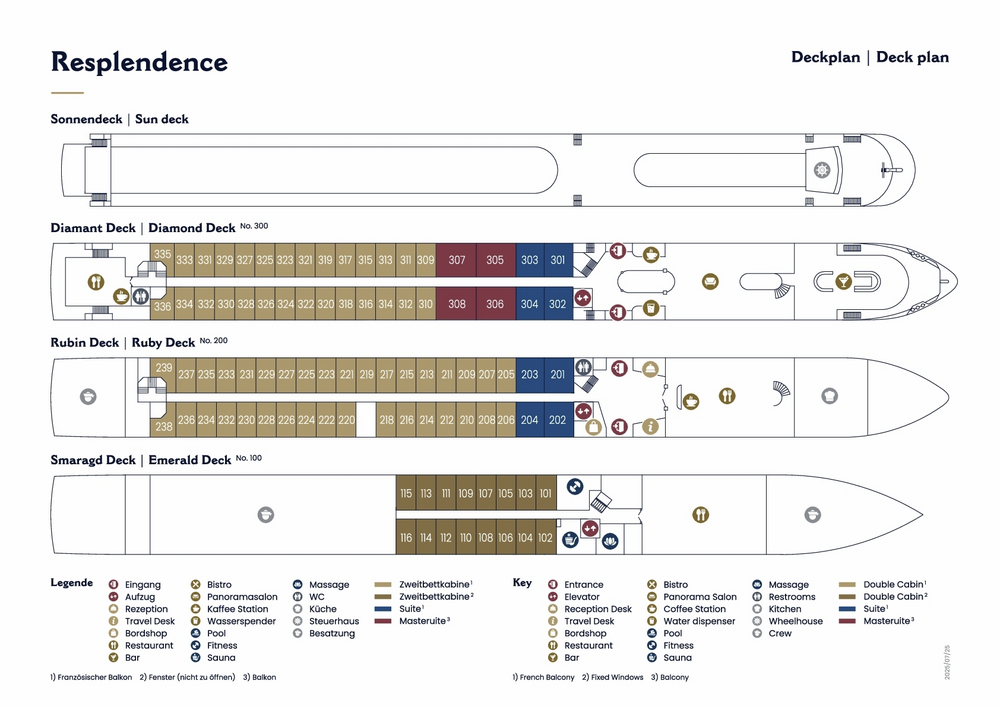 Deckplan MS Riviera Resplendence