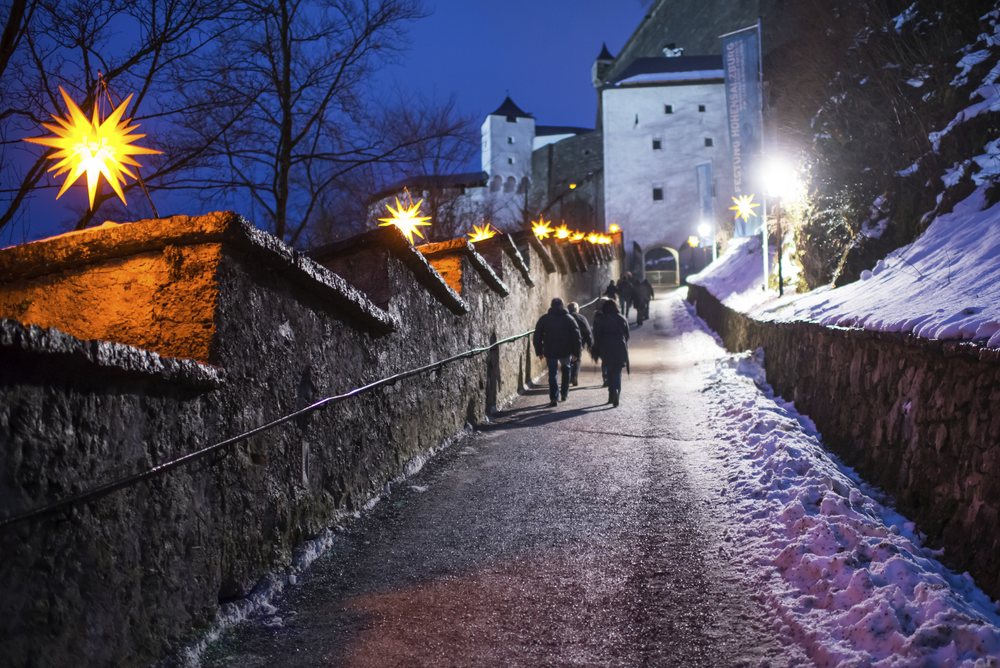 Festung Hohensalzburg in Salzburg zur Winterzeit